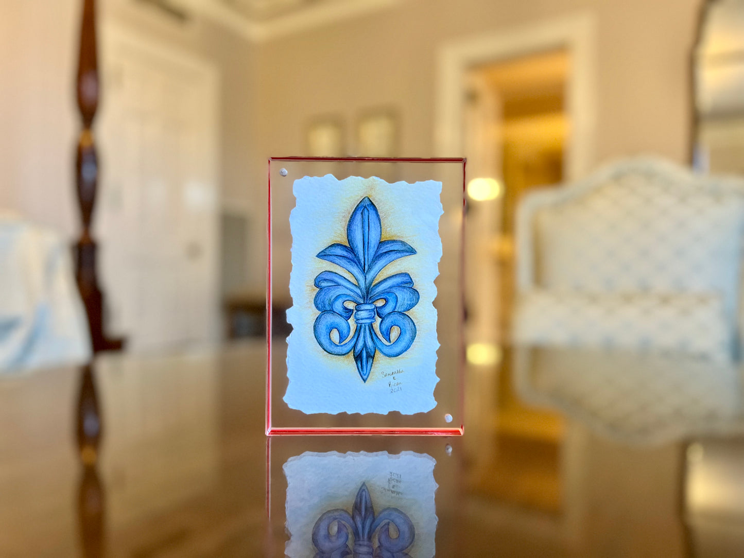 Fleur-De-Lis Bleu Print
